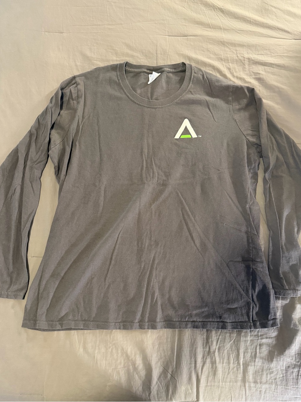 Port & Company Women’s Long-Sleeve Gray Logo Tee